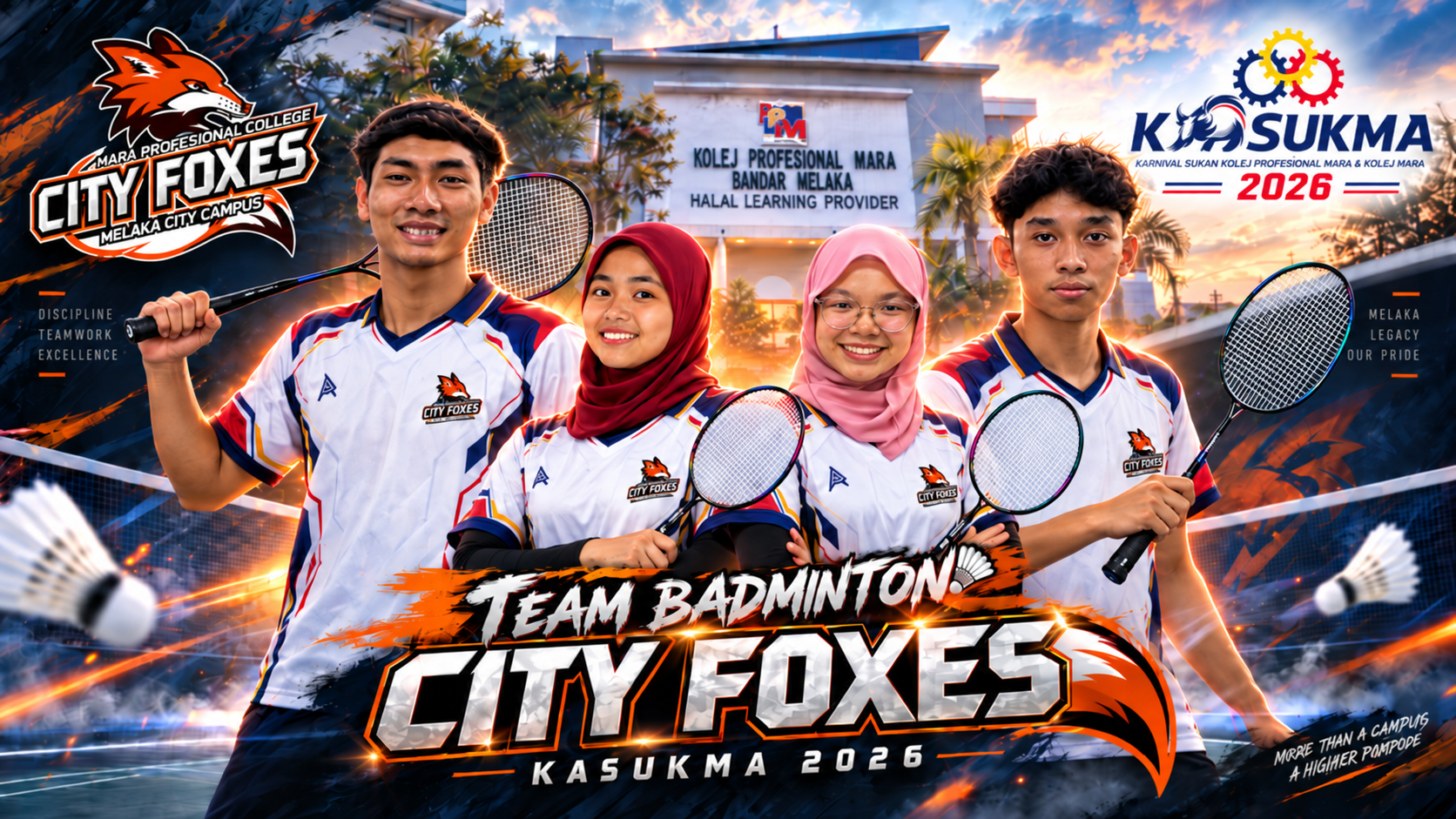 Gambar skuad BADMINTON - KPMBM · KOLEJ PROFESIONAL MARA BANDAR MELAKA